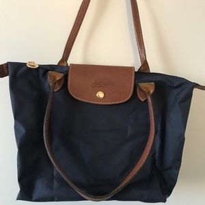 Longchamp Le Pliage small tote in Navy